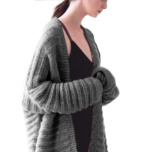 Abrigo informal para mujer, chaqueta holgada / Chaqueta de punto musgo holgada / Patrón de tejido fácil para principiantes (PDF)