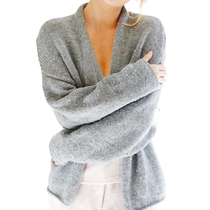 Simple Knit Jacket | Easy Knitting Pattern Plain, Oversized Cardigan | Casual Women&#39;s Tops | Vintage PDF Download