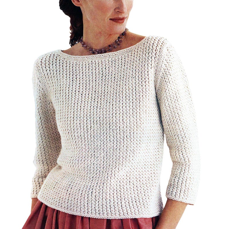 Boat Neck Structure Knitted Sweater Light Yellow main image 1