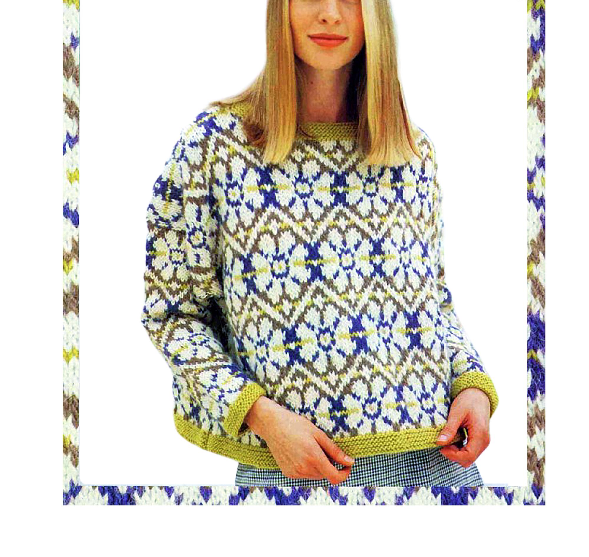 GORGEOUS Loose Cropped Fair Isle Sweater Pattern | Women's