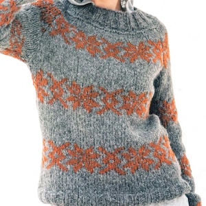 Norwegian Sweater Pattern For Women | Fair Isle Pullover Norwegian Star Vintage Nordic Knitting Pattern Instant PDF Download