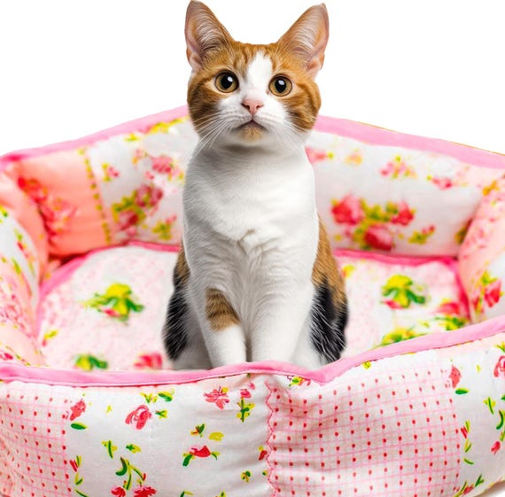Quilted Cat Bed Vintage Sewing Pattern | Cats Christmas Gifts | Pets' Beds & Cots Quilt Patterns PDF Download