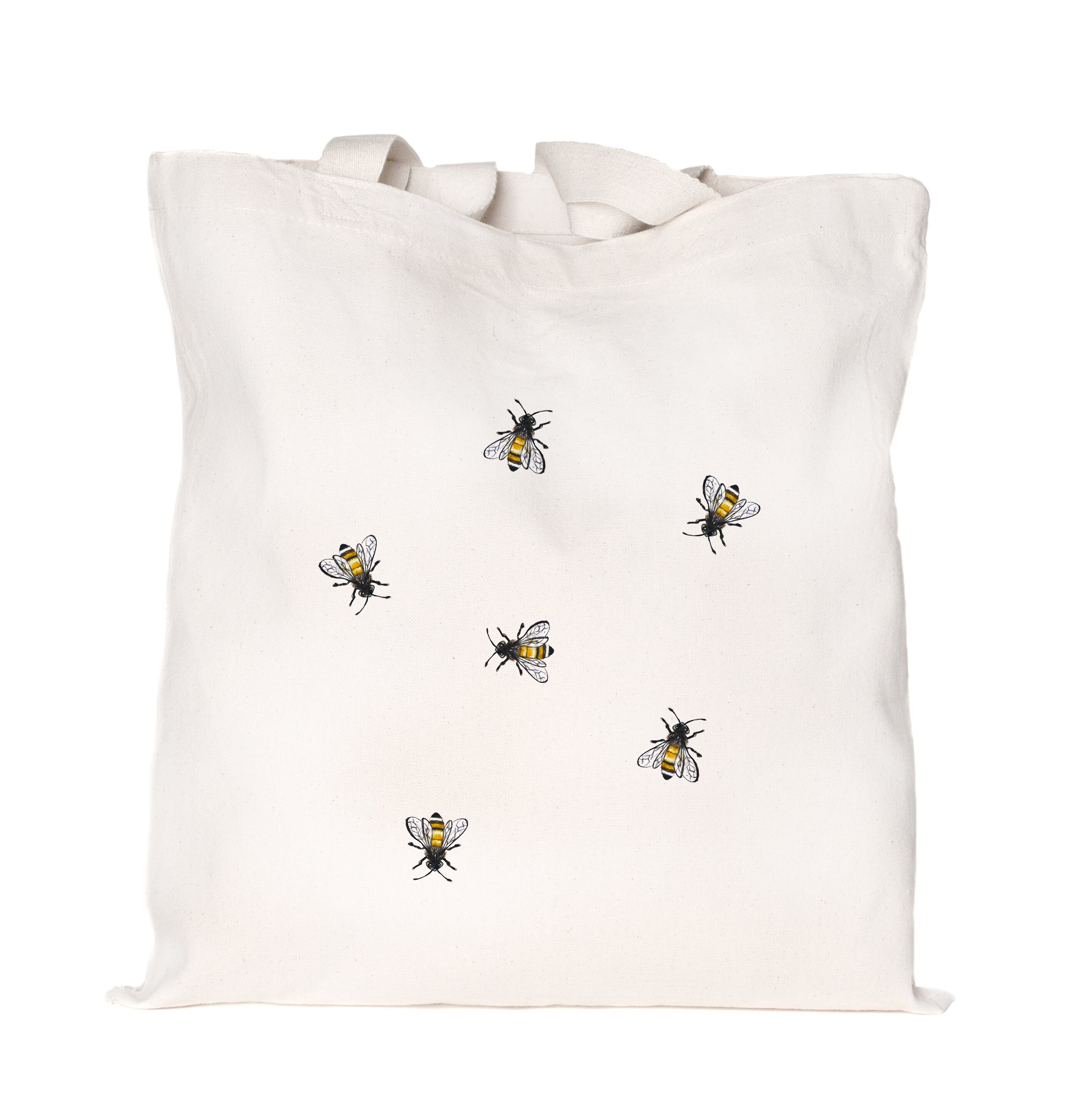 Bee Canvas Tote Bag Ecofriendly Bag Hand Illustrated Bee Etsy