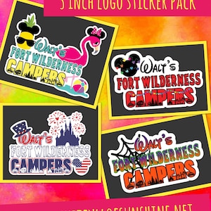 Pacote de adesivos com logotipo de 3" do Walt's Fort Wilderness