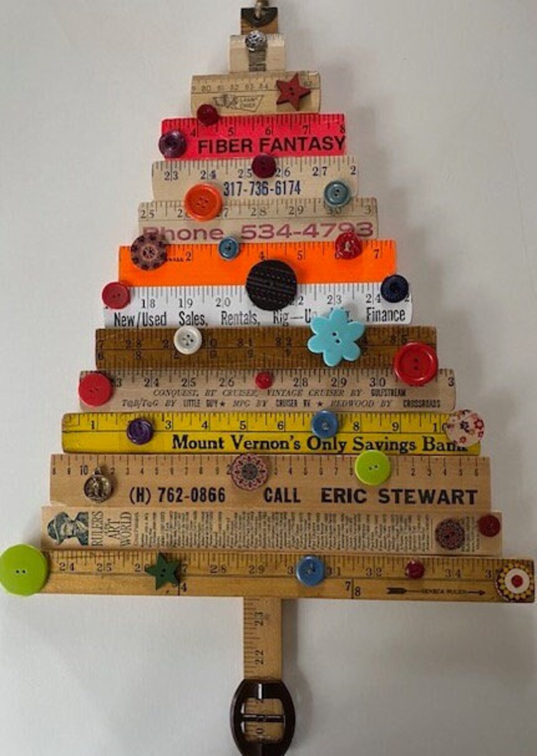 Yardstick Christmas Tree Famous Artists Hanging Unique Etsy