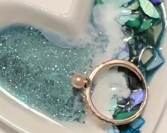 Heart Shaped Ocean Ring Dish