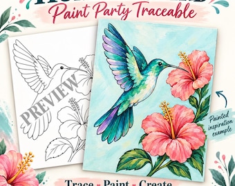 Hummingbird Digital Download for painting party