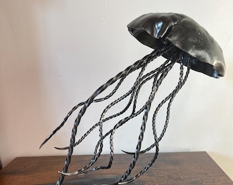 Forged Steel Jellyfish Sculpture: Blacksmith Ocean Desk Art - Etsy