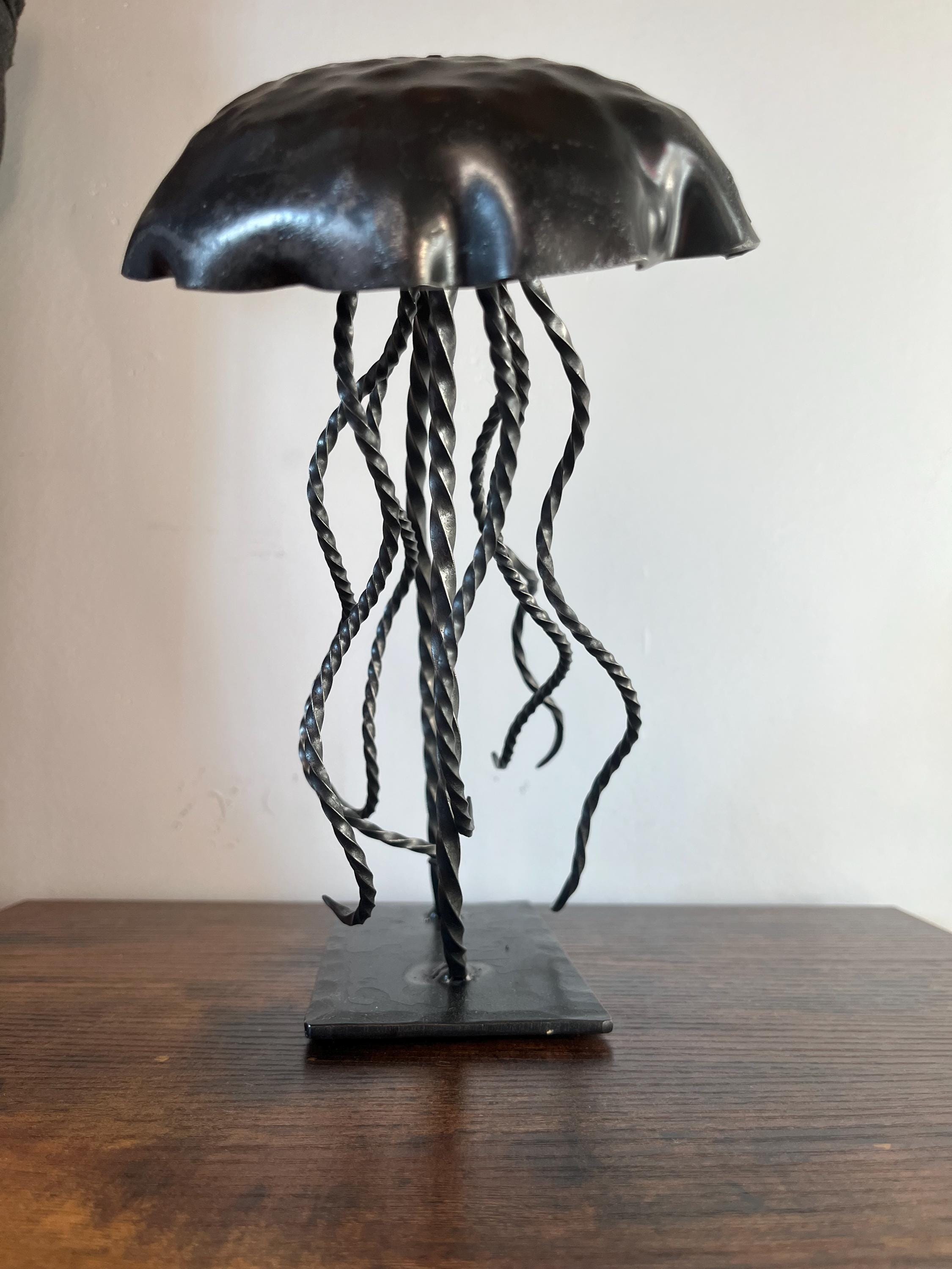 Forged Steel Jellyfish Sculpture: Blacksmith Ocean Desk Art - Etsy
