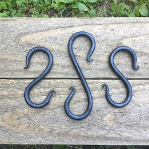 S hook. Hook. Plant hanger. Forged plant hanger. Forged pot hooks.