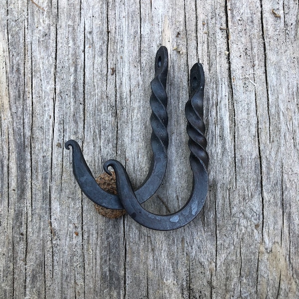 Forged hook, wrought iron hook, Steel, Hook, Home decor, Modern, Rustic, Handmade