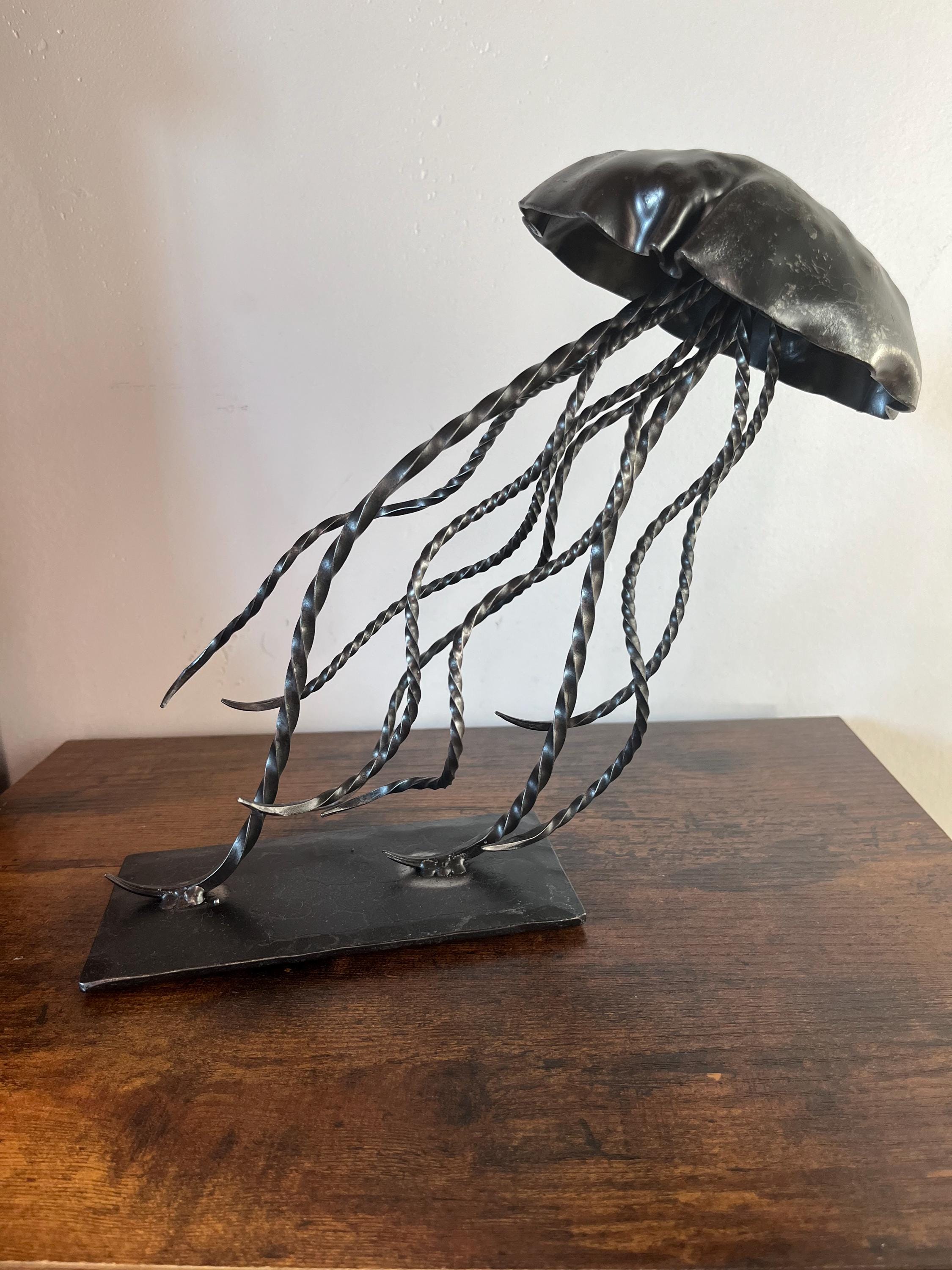 Forged Steel Jellyfish Sculpture: Blacksmith Ocean Desk Art - Etsy