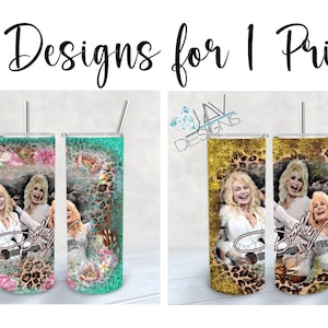 Dolly Parton |  DOLLY PNG |  Tribute Cup | Format Sized for 20 ounce Skinny Tumbler | 2 Designs | Sublimation Tumbler Wrap | Country Music