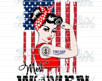 Jag är inte de flesta kvinnor Trumpflaggan ©JAV Designs för sublimering och vattenrutschbanor Grafik - PNG & JPG fil ingår