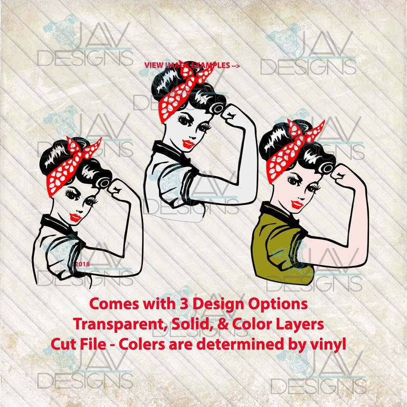 COLOR Rosie SVG ©Faith Rosie the Riveter 3 Design Options | Etsy