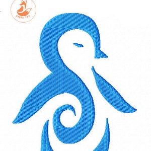Tribal Penguin Embroidery Design - downloadable -
