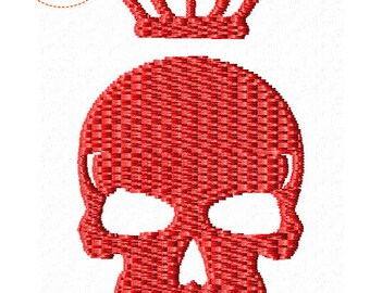 Cráneo con diseño de bordado de corona (viene en 2 tamaños)