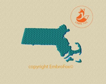 Diseño de bordado de Massachusetts -archivo descargable-