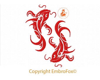 Diseño de bordado tribal de pez koi ~(archivo descargable)~