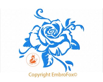Diseño de bordado de rosa: viene en 2 tamaños ~(archivo de bordado descargable)~