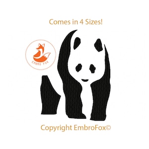 Panda Embroidery Design ~(downloadable file)~ Comes is 4 Sizes!
