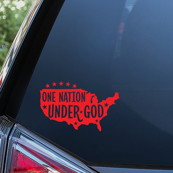 One Nation Under God Sticker For Car Window, Bumper, or Laptop. Free Shipping!