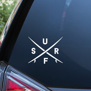 Surf Sticker For Car Window, Bumper, or Laptop. Free Shipping!