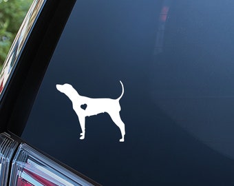 Black and Tan Coonhound Sticker For Car Window, Bumper, or Laptop. Free Shipping!