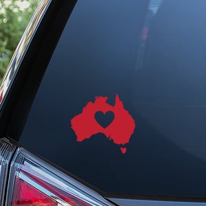 Australia Heart Sticker For Car Window, Bumper, or Laptop. Free Shipping!