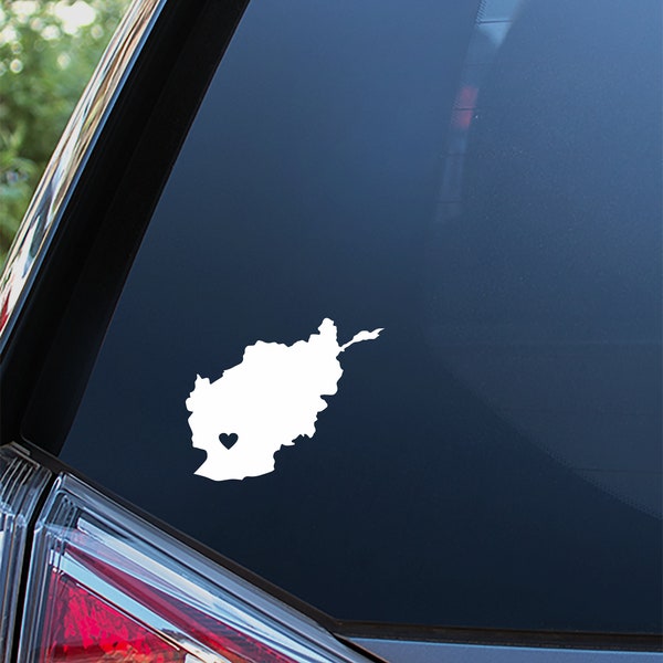 Afghanistan Heart Sticker For Car Window, Bumper, or Laptop. Free Shipping!