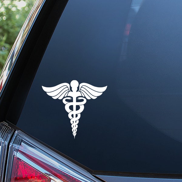 Caduceus Sticker For Car Window, Bumper, or Laptop. Free Shipping!