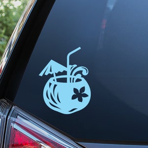Tropical Cocktail Sticker For Car Window, Bumper, or Laptop. Free Shipping!