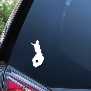 Finland Heart Sticker For Car Window, Bumper, or Laptop. Free Shipping!