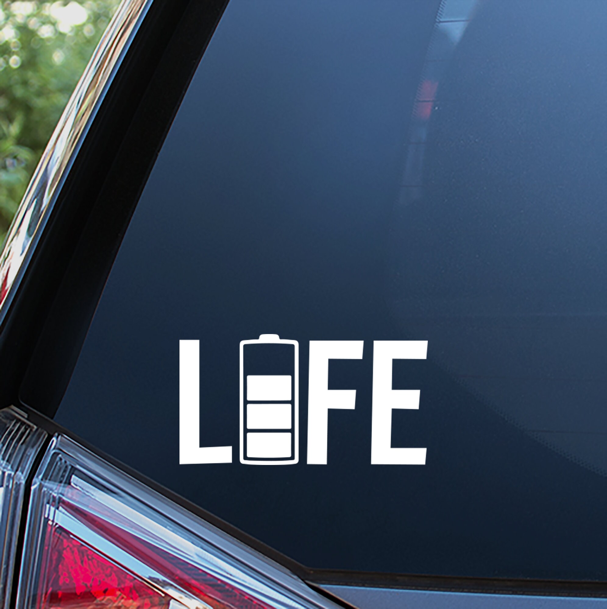 Battery Life Sticker for Car Window Bumper or Laptop. Free Etsy UK