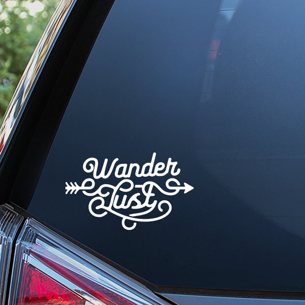 Wanderlust Sticker For Car Window, Bumper, or Laptop. Free Shipping!