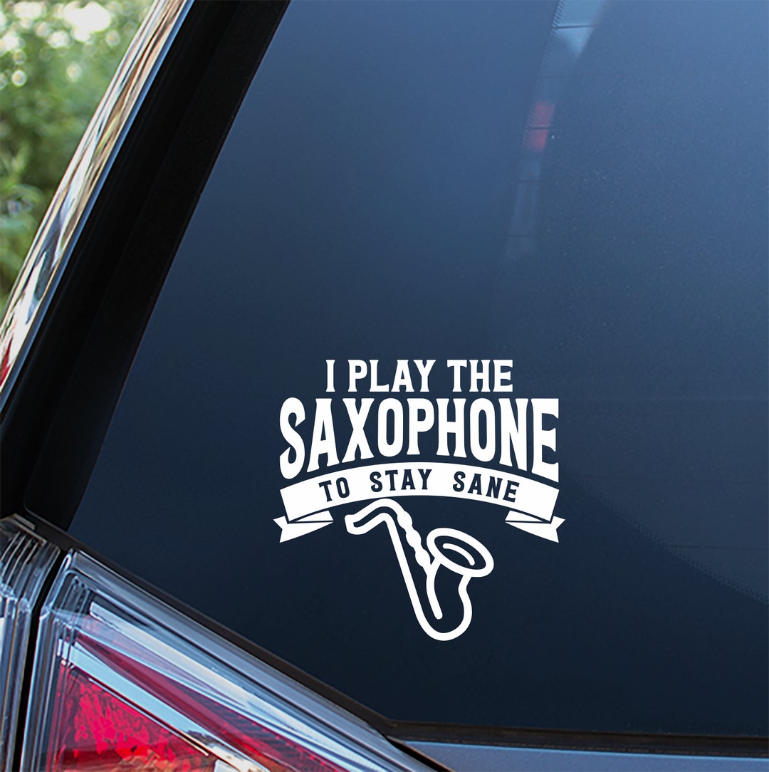 Saxophone Sticker for Car Window Bumper or Laptop. Free Etsy