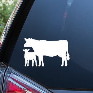 Cow and Calf Sticker For Car Window, Bumper, or Laptop. Free Shipping!