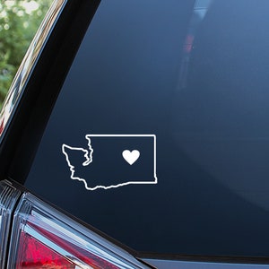 Washington Heart Love Sticker For Car Window, Bumper, or Laptop. Free Shipping!