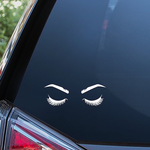 Augenbrauen Eye Lashes Aufkleber für Auto Fenster, Stoßstange oder Laptop.  Kostenloser Versand - .de