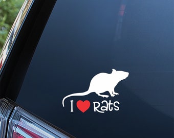 I love Rats Sticker For Car Window, Bumper, or Laptop. Free Shipping!