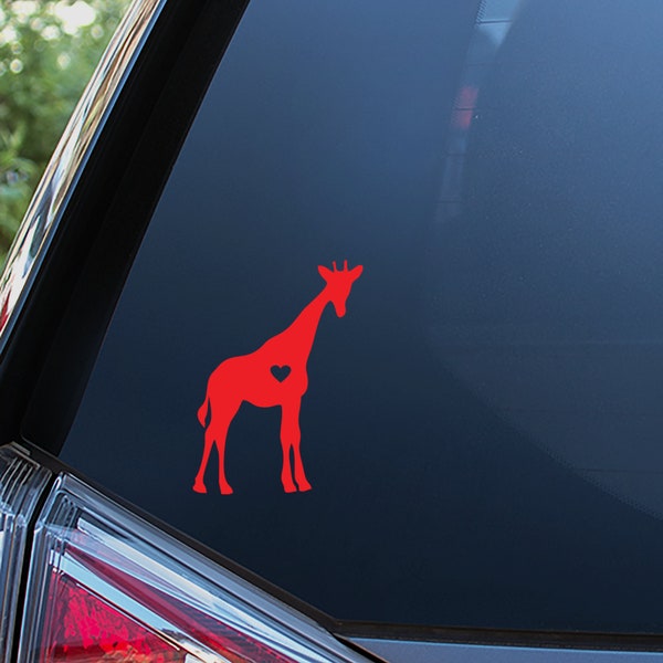 Giraffe Heart Sticker For Car Window, Bumper, or Laptop. Free Shipping!