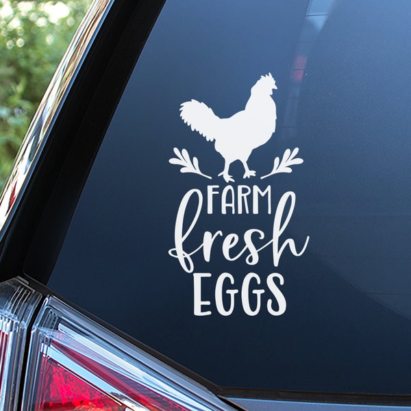 Farm Fresh Eggs Sticker For Car Window, Bumper, or Laptop. Free Shipping!