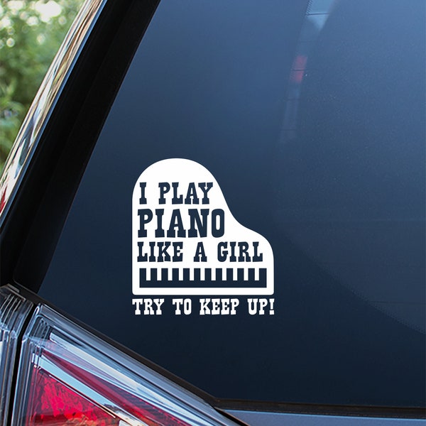 Piano Girl Sticker For Car Window, Bumper, or Laptop. Free Shipping! Funny, Humor, Joke