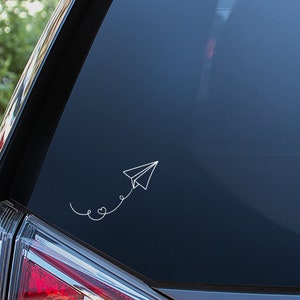 Paper Airplane Sticker For Car Window, Bumper, or Laptop. Free Shipping!