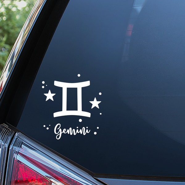 Gemini Zodiac Sticker For Car Window, Bumper, or Laptop. Free Shipping!
