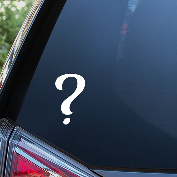 Question Mark Sticker for Car Window Bumper or Laptop. Free Etsy