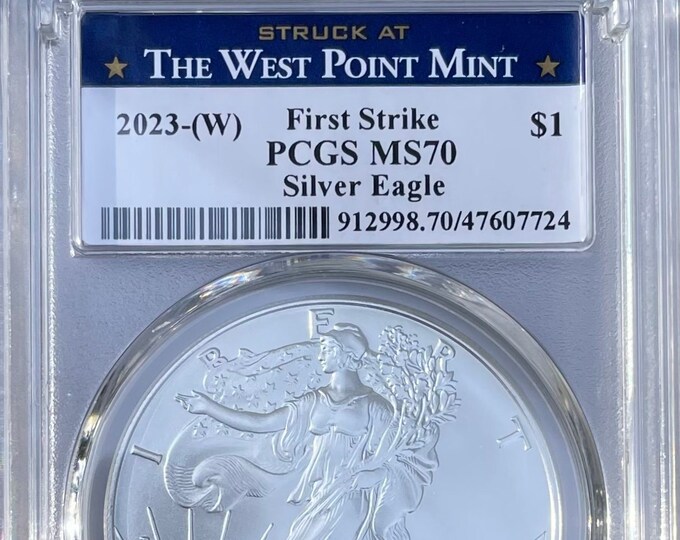 2023 W Silver Eagle MS70 PCGS First Strike, West Point. Etsy
