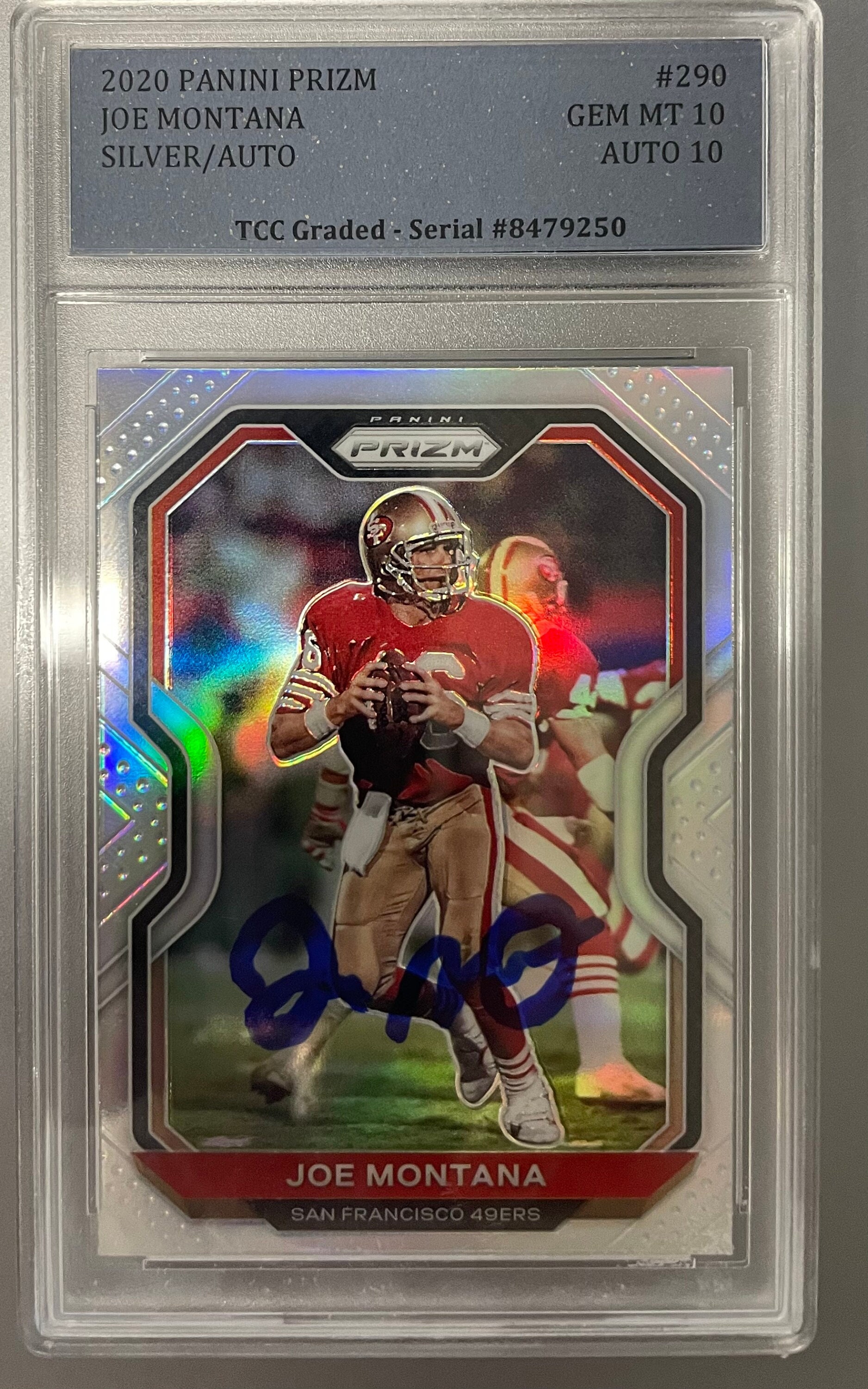 Joe Montana Autograph 2020 Panini Prizm Silver 290. TCC Gem - Etsy