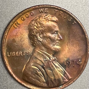 DDO 1974 Toned Lincoln Memorial Cent!