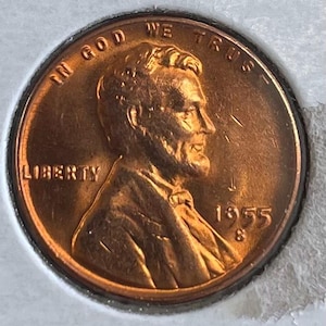 BU 1955 S Lincoln Wheat Cent! DDO in Date and Grease Die Error Reverse.